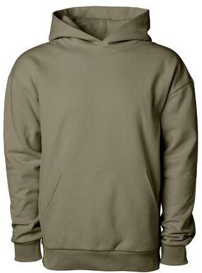 Independent Trading Co. IND280SL Avenue 280 Gm Pullover Hoodie in Olive size Large   Cotton/Polyester Blend