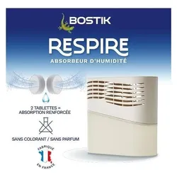 Bostik Feuchtigkeitsabsorber – – Breathe – Bis zu 25 m2 – 2 parfümfreie Nachfüllpackungen, Luftentfeuchter