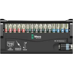 WERA 5071109001 - Bit-Satz Bit-Check Stainless , 30-teilig gemischt, Edelstahl