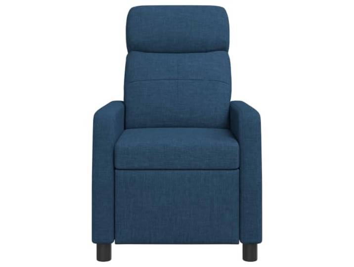 Sessel Recliner Blau aus Polyester Stoff mit verstellbarer Rückenlehne für 115-160 Grad verstellbar, Metallgestell, flache Armlehnen, Reißverschluss, einfache Reinigung