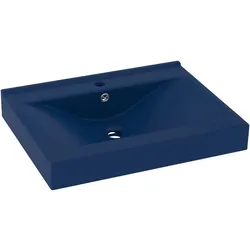 vidaXL Luxus-Waschbecken mit Hahnloch Matt-Dunkelblau 60x46 cm Keramik