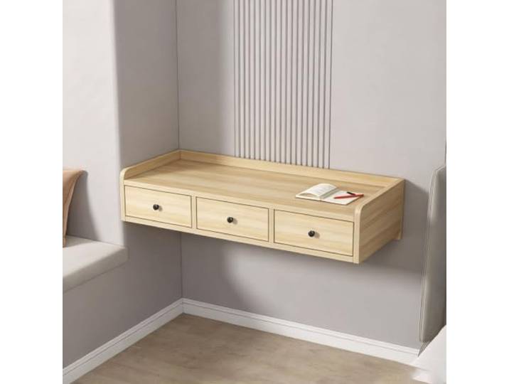 CTSSWMWY Holz Wandmontierter Schwebender Schminktisch Leise Schublade, Stabil & Platzsparend, Modern, für Schlafzimmer und Badezimmer(C,47.2*15.7*9.84in)