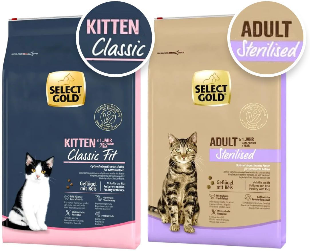Kit Transizione 2x7KG Select Gold Kitten Sterilized Cat POLLAME  E RISO