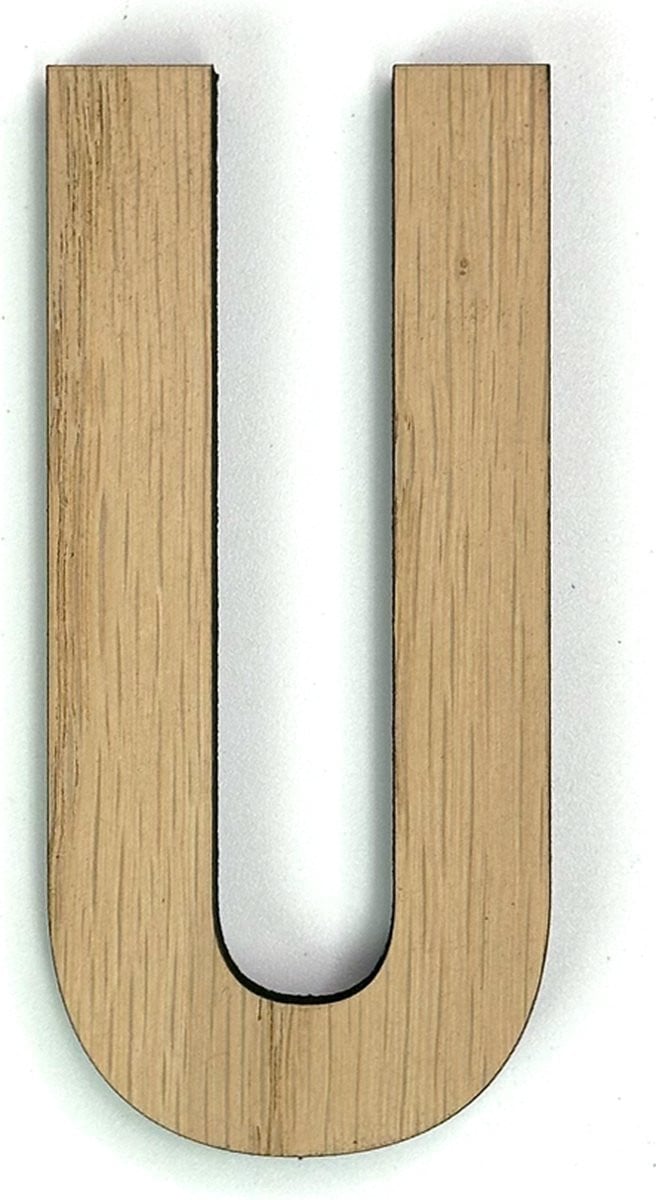 MGM Trading Houten letter U - Hoogte: 20 cm