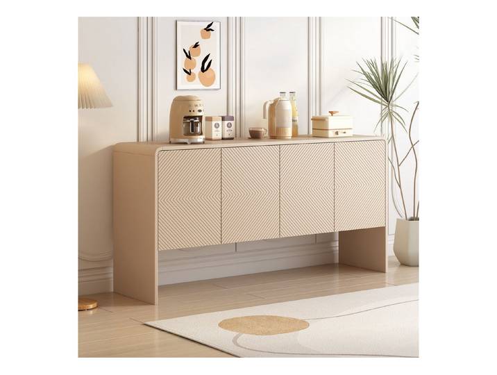 autolock Kommode Großer Sideboard, 4 Türen und Rückstoßvorrichtung