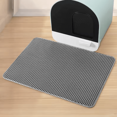 Inspire Curations PawGuard Waterproof Cat Litter Trapping Mat For Cleaner Floors grey s