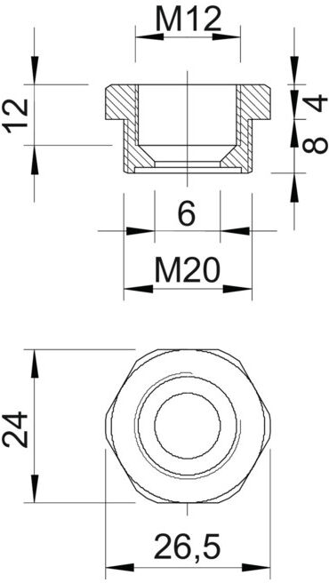 OBO Bettermann Réduction Iso,lgr 107 R M20-12 PA (2030616)