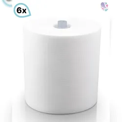 Blanc HYGIENIC Handtuchrollen "Smart ECO" 6 Rollen je SET, 1-lagig, 230m je Rolle, 100% TAD-Qualität, weißer Adapter für Cosmos Handtuchspender