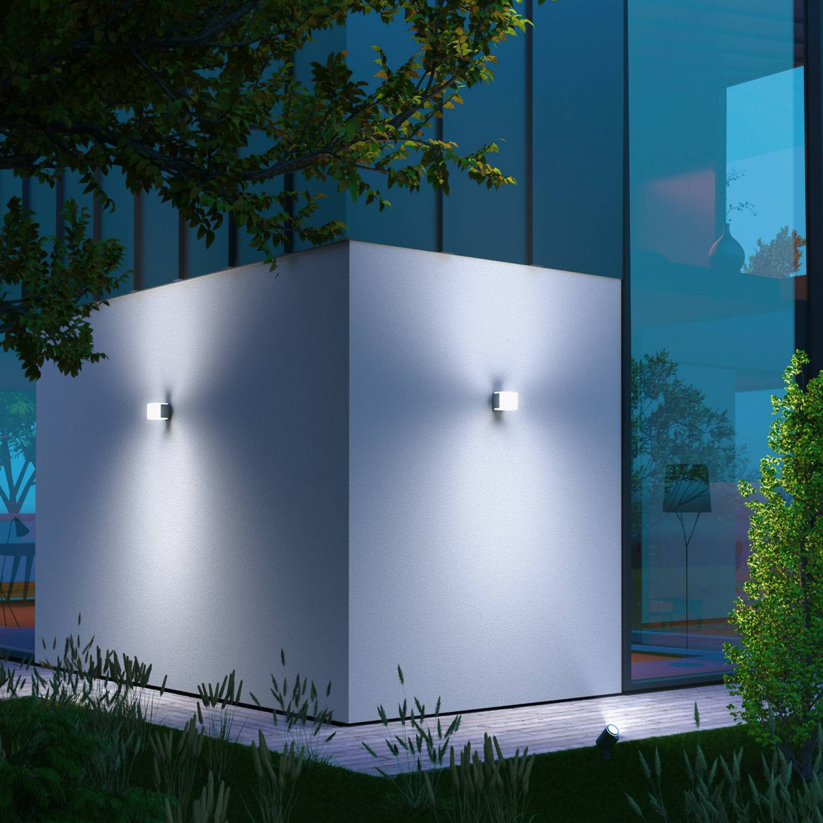 STEINEL L 835 SC Sensor outdoor wall lamp silver SC, dimmable, Alu / grey / zinc, Plastic, Modern