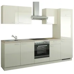 CUBO15 Küchenzeile mit Elektrogeräten  Aachen , creme , Maße (cm): B: 270