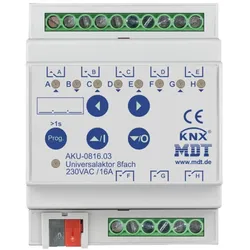 MDT Technologies Universalaktor AKU 8-fach 4TE Reiheneinbaugerät, 16A, 230VAC, 100μF, AKU-0816.03