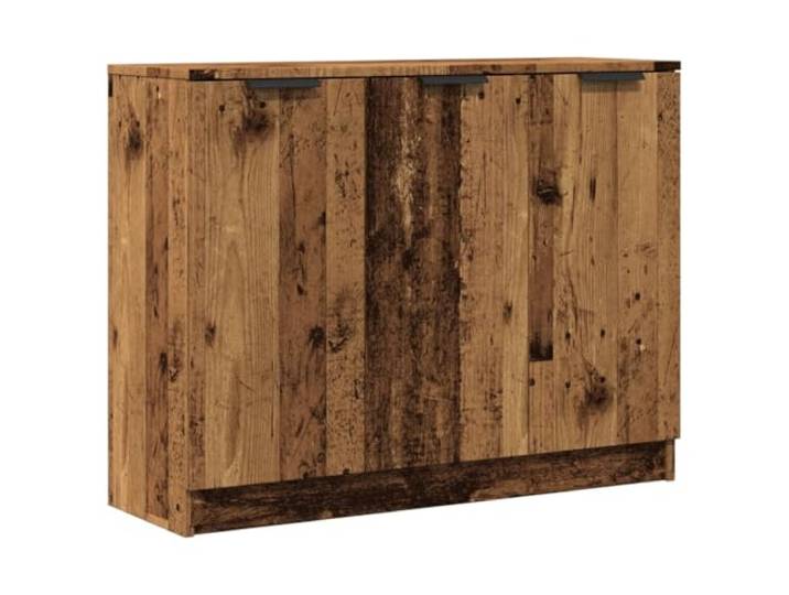 Fisinber Sideboard Altholz-Optik 90,5x30x70 cm Anrichte mit 3 Türen Kompakter Beistellschrank für Wohnzimmer & Flur: Pflegeleichter Holzwerkstoff mit Kippschutz für sicheres Wohnen.