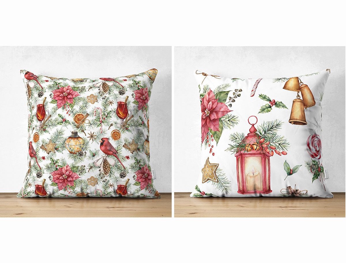 De Groen Home Sierkussens Velvet set van 2 - Kerst decoratie - 50 x 50 cm