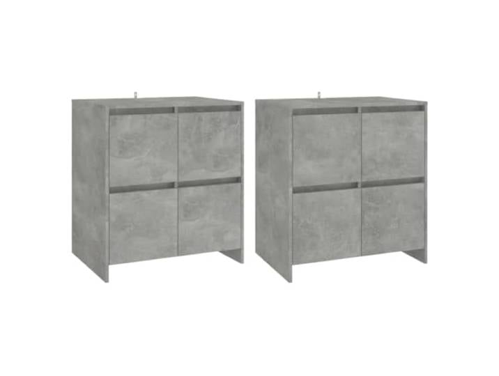 HGFDVCMR Sideboard 2er Set Betongrau 70x41x75 cm Kommode Holzwerkstoff Praktisches 2er Set Kommoden in Betongrau für Wohnzimmer und Schlafzimmer mit reichlich Stauraum hinter 4 Türen.