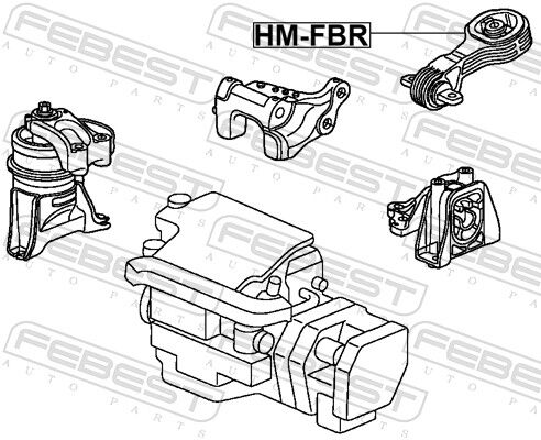 Febest Lagerung, Motor Hm-Fdr Hinten Für Honda