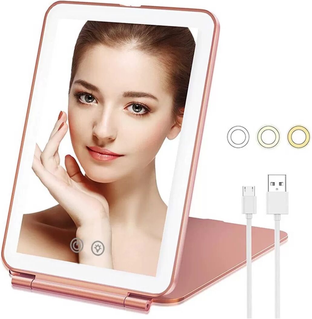 INF Tragbarer LED Schminkspiegel mit Touch-Steuerung und USB-Aufladung