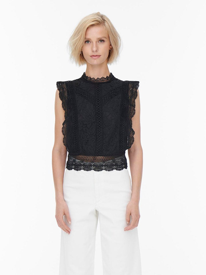 ONLY Bluse "Karo" in Schwarz - M