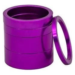 Chris King Headset Spacer Kit 2, 1 1/8"/28.6, 5 Stk., 3D violet (43818052)