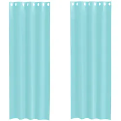vidaXL Voile Vorhänge mit Ösen 2 Stk. Türkis