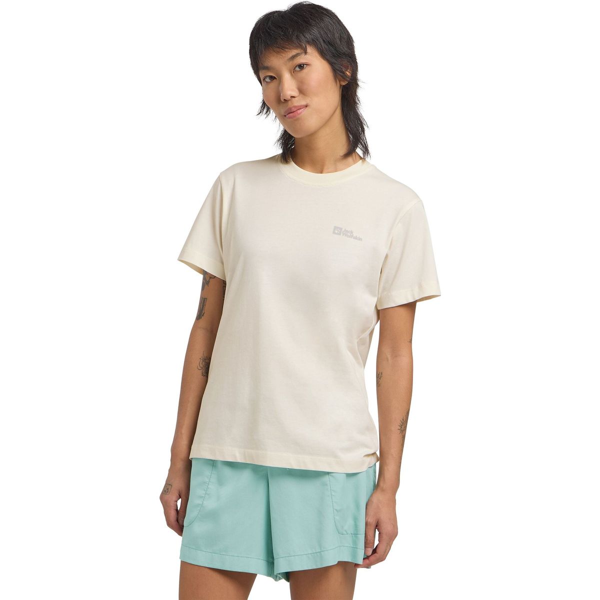 Jack Wolfskin Essential T W cotton white (5127) S 1808352_5127_A06