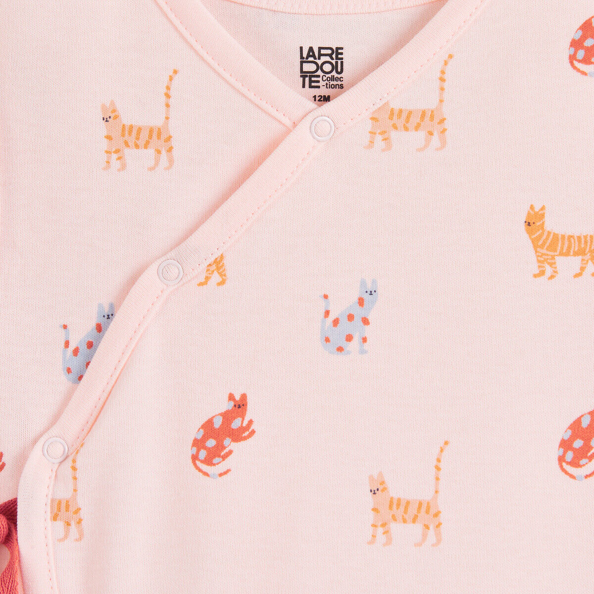 LA REDOUTE COLLECTIONS Lot de 2 pyjamas en coton, ouverture devant, imprimés chats