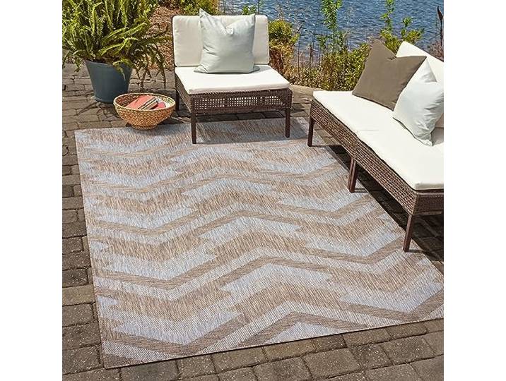 SANAT Melissa Outdoor Teppich Wetterfest - Wasserabweisend für Innen und Außenbereich, Balkon, Terrasse, Garten, Wohnzimmer oder Küche - Multi2, 140x200