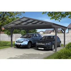 Skan Holz Carport Westerwald 570 x 541 cm grau Holzcarport