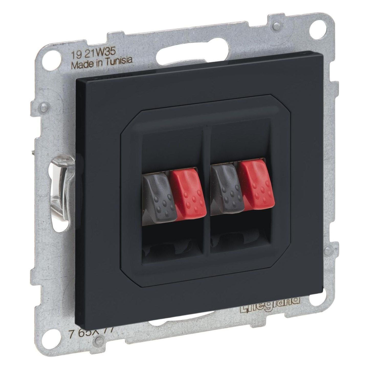 Legrand SEANO Lautsprecher-Anschluss 2-fach mit Federklemmen (Rot/Schwarz) (B0D2D776BY)