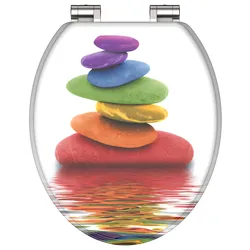 MDF WC-Sitz COLORFUL STONES mit Absenkautomatik