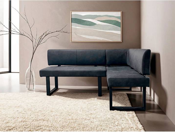 Eckbank Jaloma 182 x 86 x 56cm Schwarz/Grau/Anthrazit Ausrichtung links