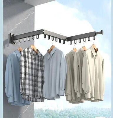 HomeDecorAndMore LLC Folding Clothes Hanger White One Rod