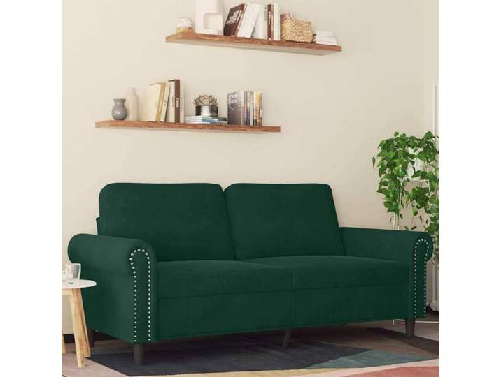 Automne/hiver  Canapé 2 places 2 personnes - Sofa Quotidien - causeuse Vert foncé 140cm Velours DEC2957822