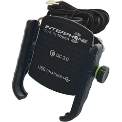 Interphone Smartphone Alu Halterung USB Pro, Smartphone Halterung, Schwarz