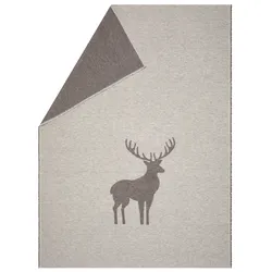 David Fussenegger Wohndecke Luca 'Hirsch Struktur' 140 x 200 cm Braun