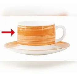 Esmeyer 6 x Kaffeeobertasse 0,19 l Form Brush - Orange Arcoroc