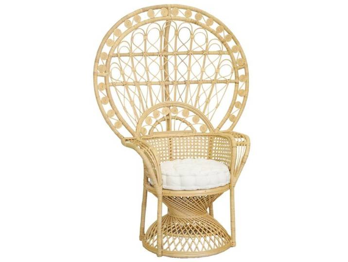 Fauteuil - AUBRY GASPARD - Emmanuelle - Rotin naturel - Tissu 100% coton - 1 place