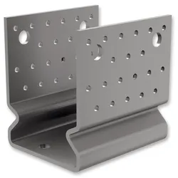 Pfostenanker, U-Form, mit Sicke, zum Aufschrauben, 125 x 60 x 60 mm, 4 mm stark, Stahl verzinkt