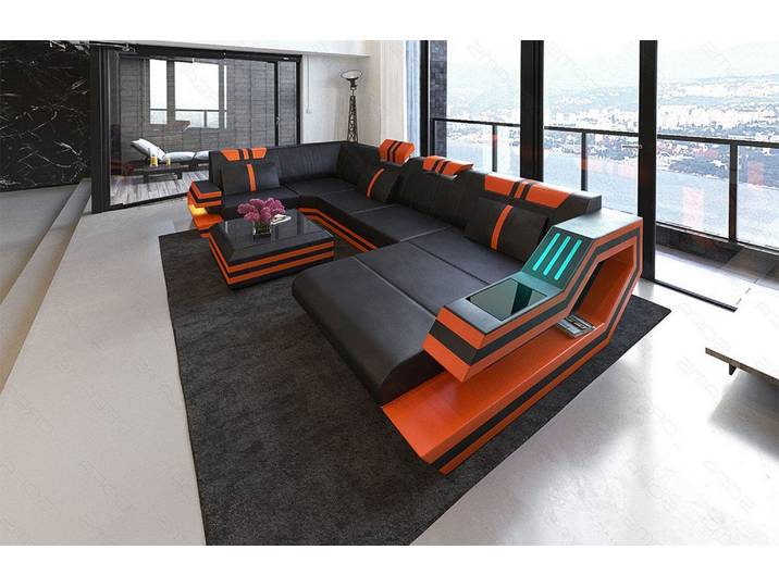 Wohnlandschaft Ravenna U-Form in Leder