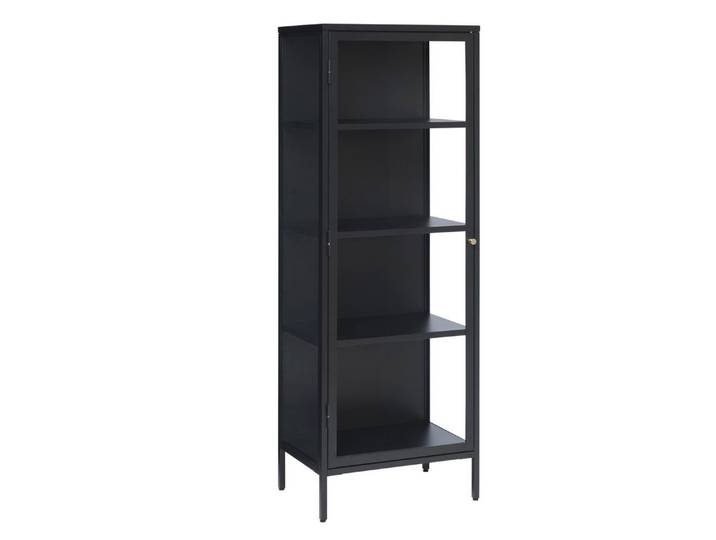 UNIQUE furniture A/S Vitrine aus Metall in schwarz (B/H/T: 57x160x40 cm)