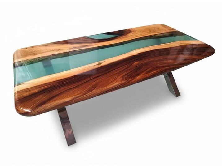 JVmoebel Couchtisch Design-Couchtisch mit kunstvoller Epoxidharz-Oberfläche SOFORT (Epoxid-Tisch), Made in Europa