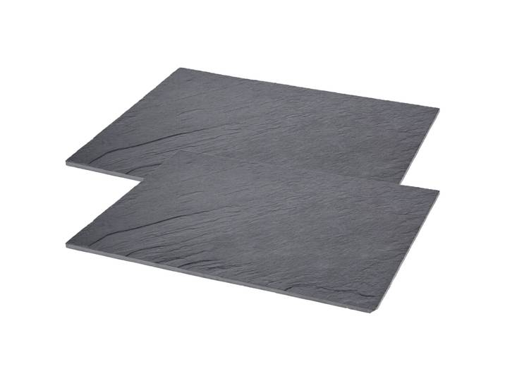 2er-Set Platzset, Schieferplatte, L 40 x B 30 cm