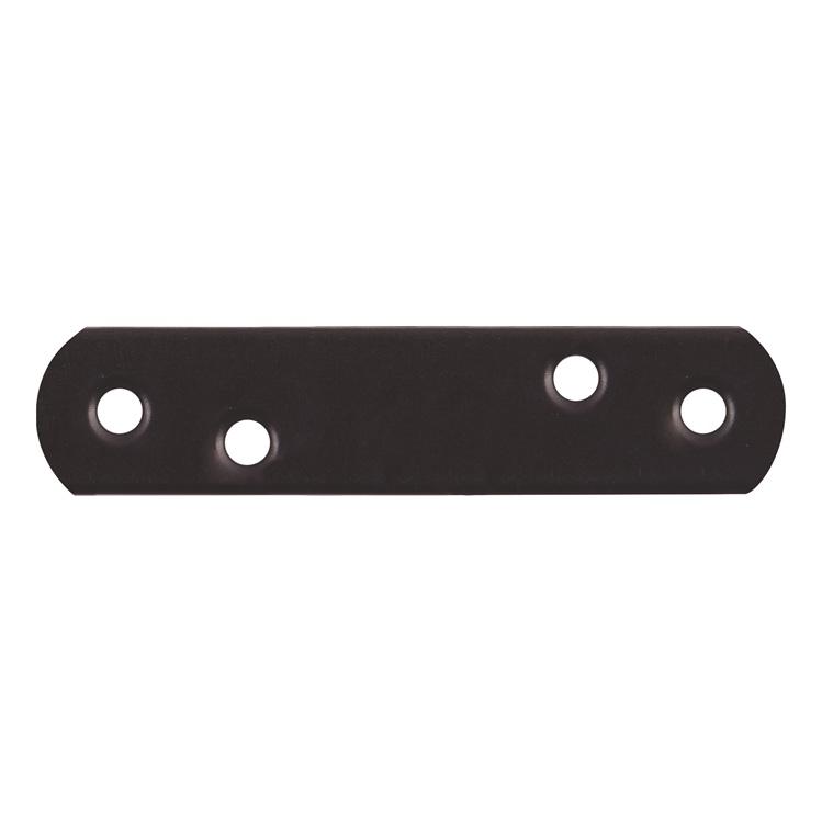 GAH Flachverbinder Länge 77 mm Breite 19 mm Stärke 2 mm Stahl schwarz kunststoffbeschichtet (Flachverbinder, 100 Stk.) (329389)
