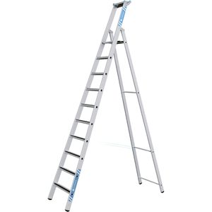 Zarges Stehleiter R13Step S, 41642, mit Plattform, aus eloxiertem Aluminium, bis 150kg, mit 10 R13-Stufen