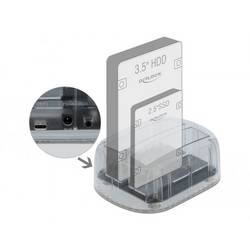 Delock 64090 USB-C®, SATA 6 Gb/s, DC-Buchse 3.5 mm Festplatten-Dockingstation mit USB Hub