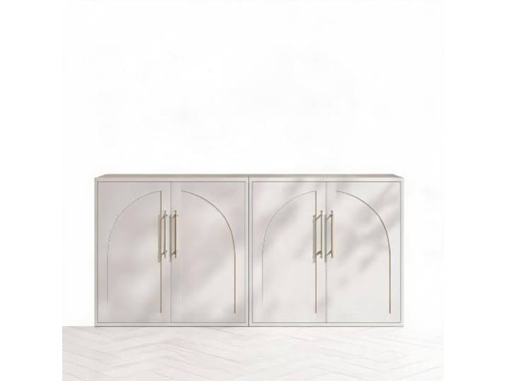 Kleines Sideboard, Weiß, 2 Stück, Aufbewahrungsmöbel für Wohnzimmer, mit Kippschutz
