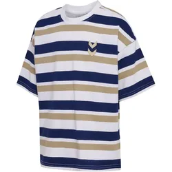 hummel hmlJR Silly Boxy Stripe T-Shirt Kinder 7556 - medieval blue 134/140