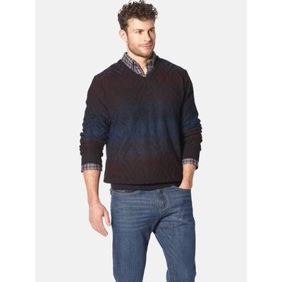 Wollpullover BABISTA "Pullover ROMODETTI", Herren, Gr. XL, rot (dunkelrot), Obermaterial: 50% Wolle mw. 50% Polyacryl PAN., gemustert, normal, V-Ausschnitt, Pullover