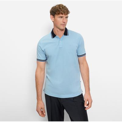 Poloshirt OLYMP "Casual", Herren, Gr. XXL, blau (bleu), Piqué, Obermaterial: 100% Baumwolle, Shirts, farbliche Kontrast-Details