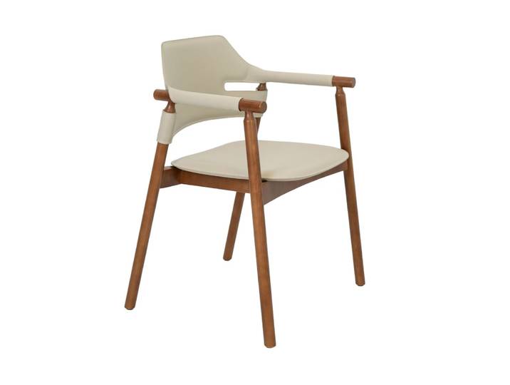 Chaise en cuir régénéré couleur sable