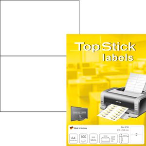 Etiketten A4 210 x 148mm für Drucker 100 Blatt, 200 Stück